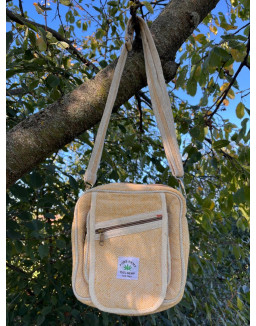 Ethno kabelka z konope - žlto biela